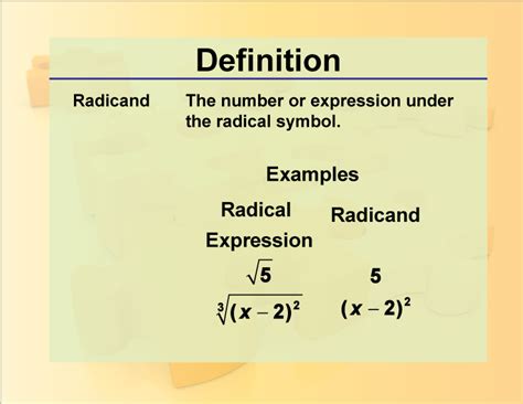 Definition Rationals And Radicals Radicand Media4math