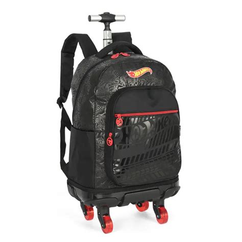 Mochila Rodinha c Alça Hot Wheels Preto Luxcel