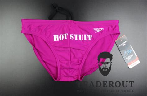H E Arts Hot Stuff Logo Custom Print Speedo Men Levante Pink Swim Brief Size Ebay
