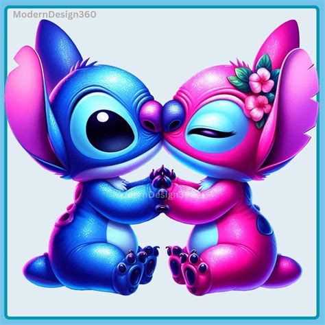 Stitch And Angel Heart Watercolor Png Stitch And Angel Clipart Stitch