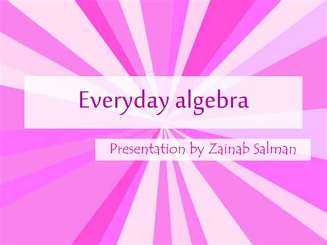 Algebra | PPT