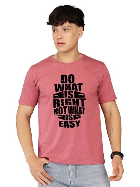 Buy BRAWNY BATTLER Men Typography Printed Round Neck Cotton T Shirt ...