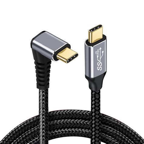 Cy 10m 90 Degree Up Down Angled Type C Usb C Male To Male Usb31 10gbps 100w Data Cable For