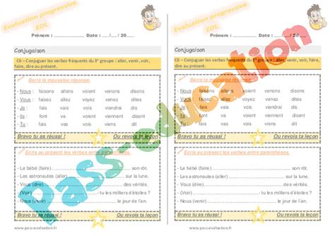 Conjuguer Les Verbes Fréquents Du 3e Groupe Aller Venir Voir Faire Dire Au Présent Au Ce2