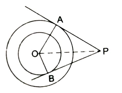 Tangents PA and PB are drawn from an external point P to two concentri 