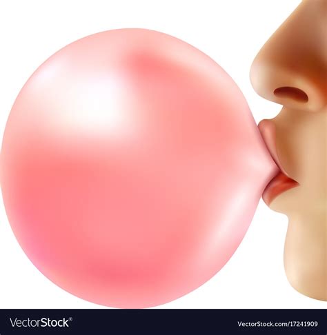 Realistic Bubble From Chewing Gum Royalty Free Vector Image