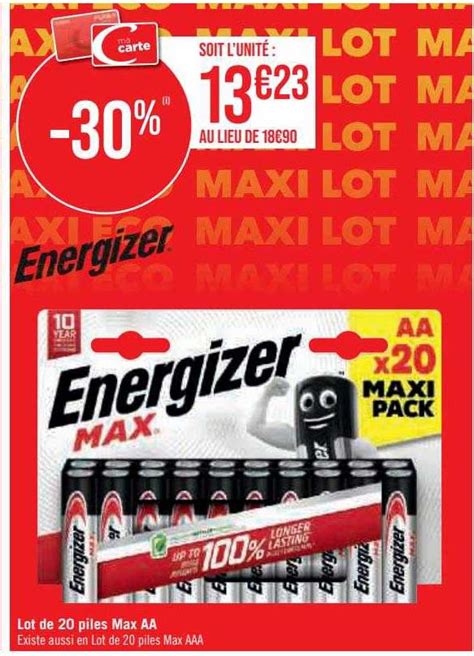 Promo Lot De 20 Piles Max Aa Energizer chez Supermarchés