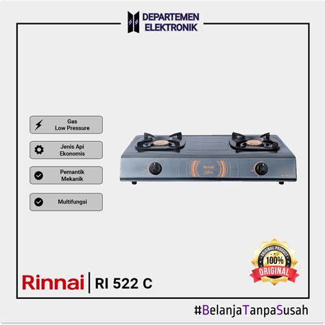 Jual Rinnai Kompor Gas Tungku Ri C Teflon Kuningan Kompor Rinai Ri