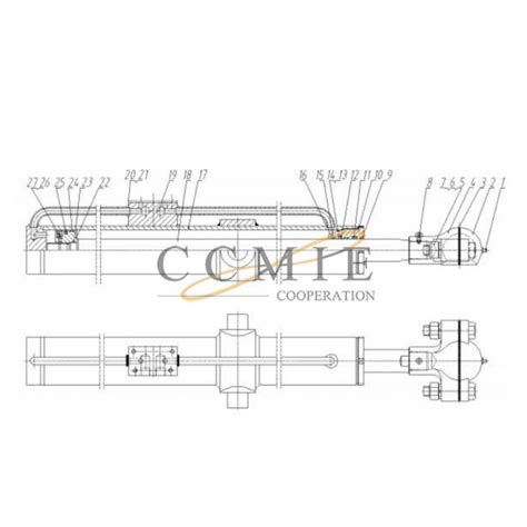 China 380900708 GR135 XCMG Motor Grader Front Wheel Steering Cylinder