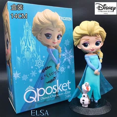 Q Posket 迪士尼q版公仔 冰雪奇缘 艾莎elsa 安娜公主 手办摆件 蝦皮購物