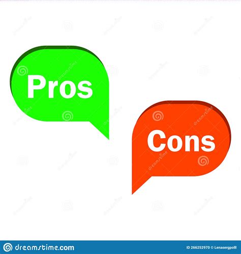 Pros Cons In Flat Style Check Mark Icon Vector Illustration Stock