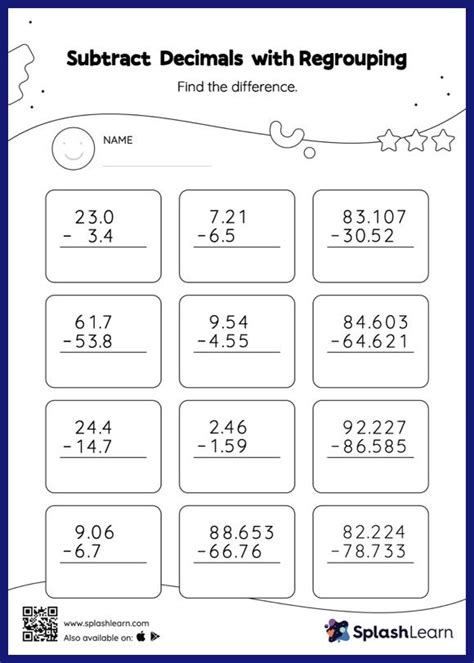 Subtract Decimals With Regrouping Vertical Subtraction Math