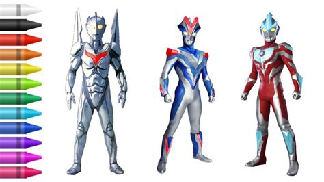 Mewarnai Ultraman Noa Ultraman Victory Blue And Ultraman Ginga Sky