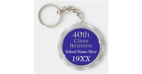 Personalized 40th Class Reunion Gifts, Your Colors Keychain | Zazzle.com