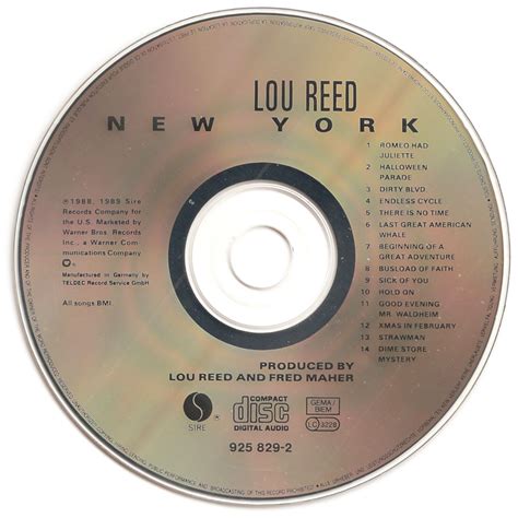 The First Pressing CD Collection: Lou Reed - New York