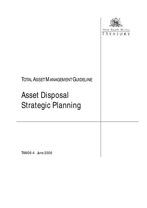 Total Asset Management Guideline Asset Disposal Strategic Plan Tam06 4 Total Asset