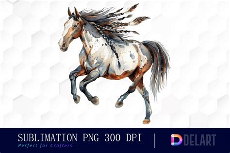 Horse Native American Watercolor Clipart Graphic by DelArtCreation ...