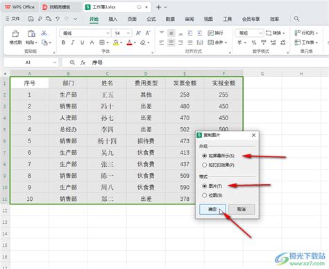 Wps Excel如何将复制的表格内容粘贴为图片 Wps表格电脑版复制表格内容后粘贴为图片的方法教程 极光下载站