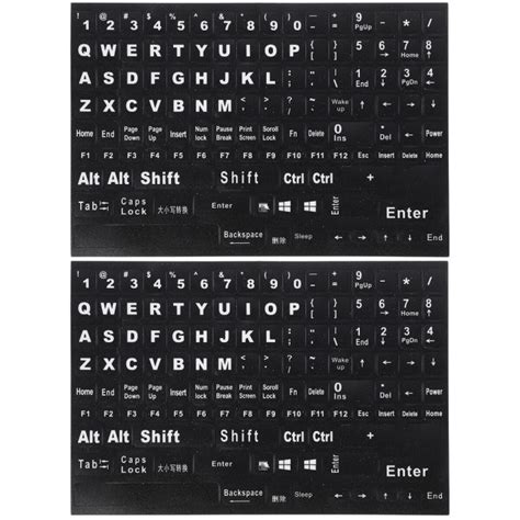 2 Sheets Laptop Key Stickers Keyboard Decals Computer Keyboard Stickers ...