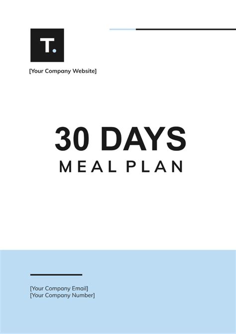 30 Day Meal Plan Template Edit Online And Download Example