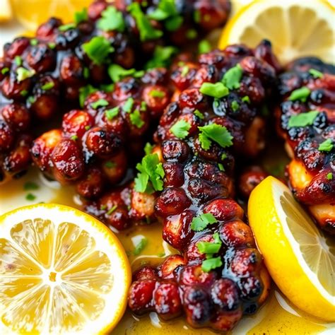 Grilled Octopus with Lemon Garlic Butter Recipe | cookAIfood