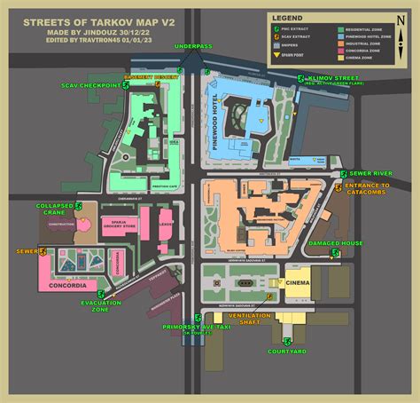 Streets of Tarkov Map V2 - Including detailed roads, street and