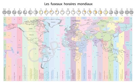 Les Fuseaux Horaires Mondiaux Cap Carto