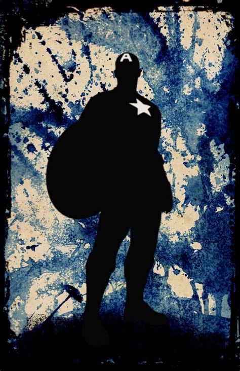 Captain America Poster The Avengers Silhouette by DapperDragonArts