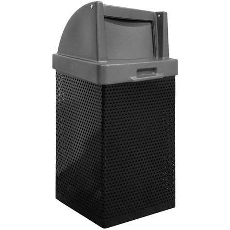 Wausau Tile MF3052 35 Gallon Steel Square Trash Receptacle With Plastic