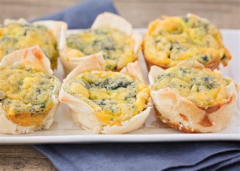 Cheddar Spinach Mini Quiches From Somewhat Simple