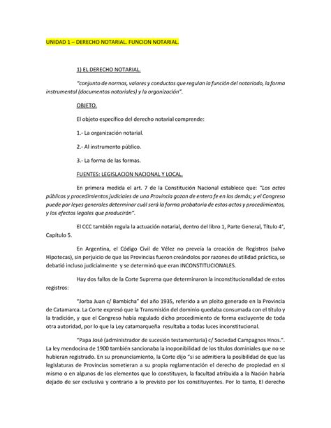 Resumen Gral Privado Notarial Unidad Derecho Notarial Funcion