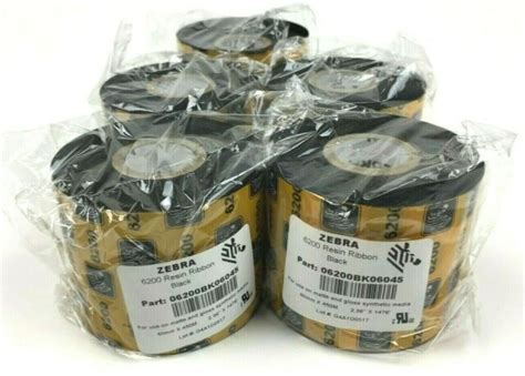 Genuine Zebra 6200 Resin Ribbon 236 X 1476 Black 06200bk06045 5