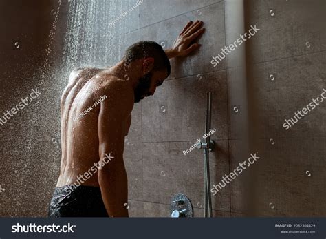 Portrait Nude Guy Taking Shower Standing Stock Photo Shutterstock
