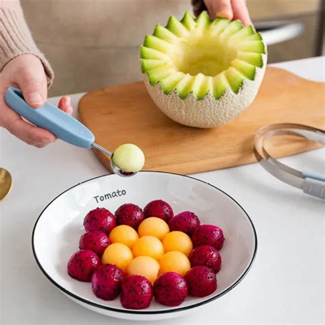 Ice Cream Dig Ball Scoop Carving Knif Melon Fruit Spoon Peeler Kitchen