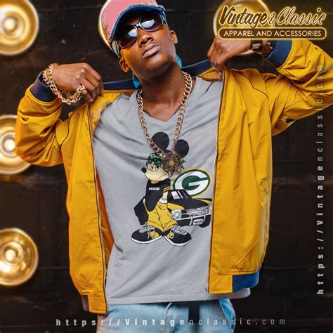 Green Bay Packers Gangster Mickey Mouse Shirt - Vintagenclassic Tee