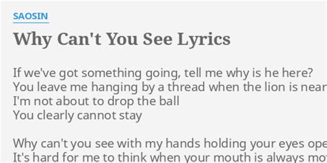 Why Can T You See Lyrics By Saosin If We Ve Got Something