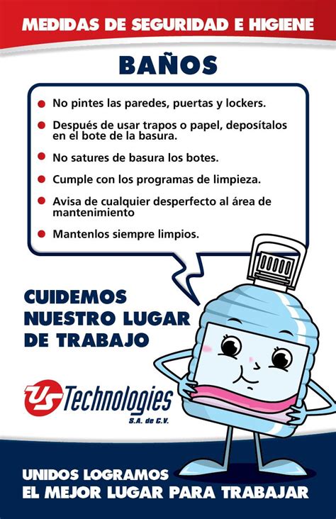 Cartel Campaña de comunicación interna Baños Medidas de seguridad