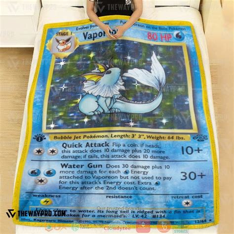 HOT Anime Pokemon Vaporeon Jungle Blanket Express Your Unique Style