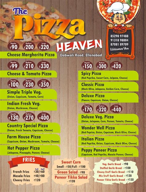 Menu At The Pizza Heaven Ellenabad