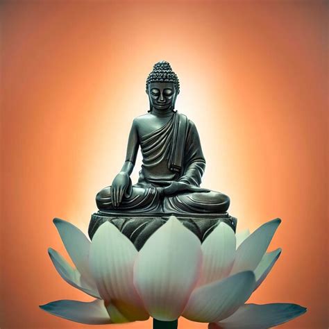 Premium Ai Image Buddha Statue Water Lotus Buddha Standing On Lotus