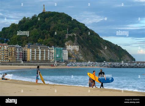 Donostia San Sebastian Spain September Urgull Mount And Old