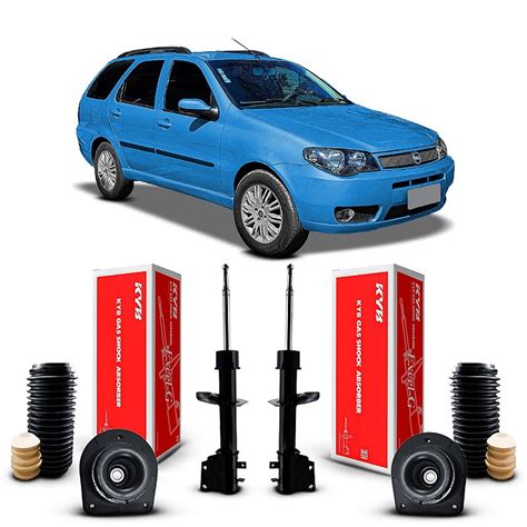 Par Kit Amortecedor Kayaba Coxim Batente Coifa Dianteiro Fiat Palio