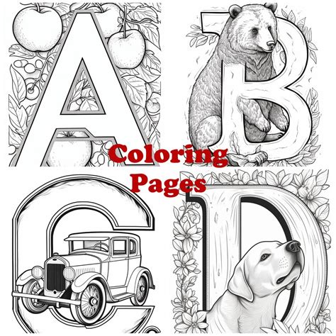 Alphabet ABC Coloring Pages - Etsy