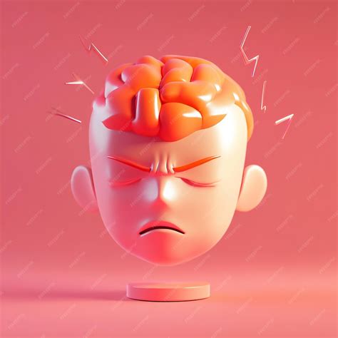 3D Migraine Icon Severe Headache and Pain Illustration Logo | Premium