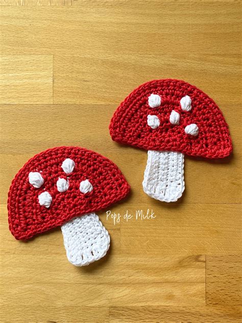 Crochet Toadstool Mushroom Applique Free Crochet Pattern Free