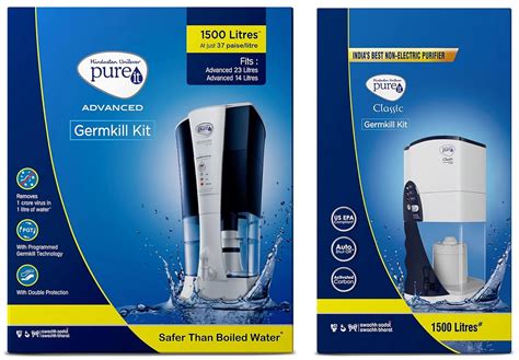 Hul Pureit Germkill Kit For Classic 23 L Water Purifier 1500 L And Germkill Kit For Advanced 23