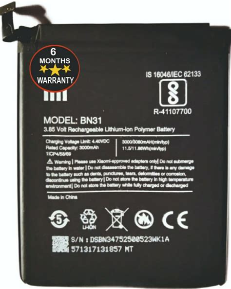 Original Bn31 Battery For Xiaomi Redmi Y1 Redmi Y1 Lite Redmi Y2 Xiami