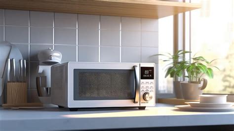 Premium Photo Microwave Oven On Kitchen Table