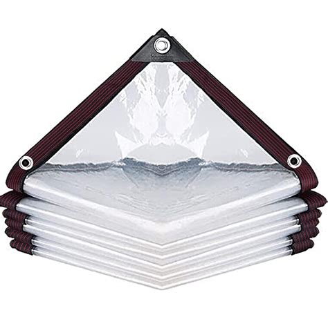 Bexikou 4.92×6.56 FT Clear Waterproof Tarps Outdoor, Poly Tarpaulin ...