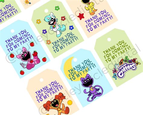 Printable Smiling Critters Birthday Invitations and Thank You Tags, Smiling Critters Cards ...